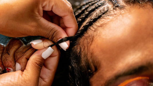 Close up of woman's braids