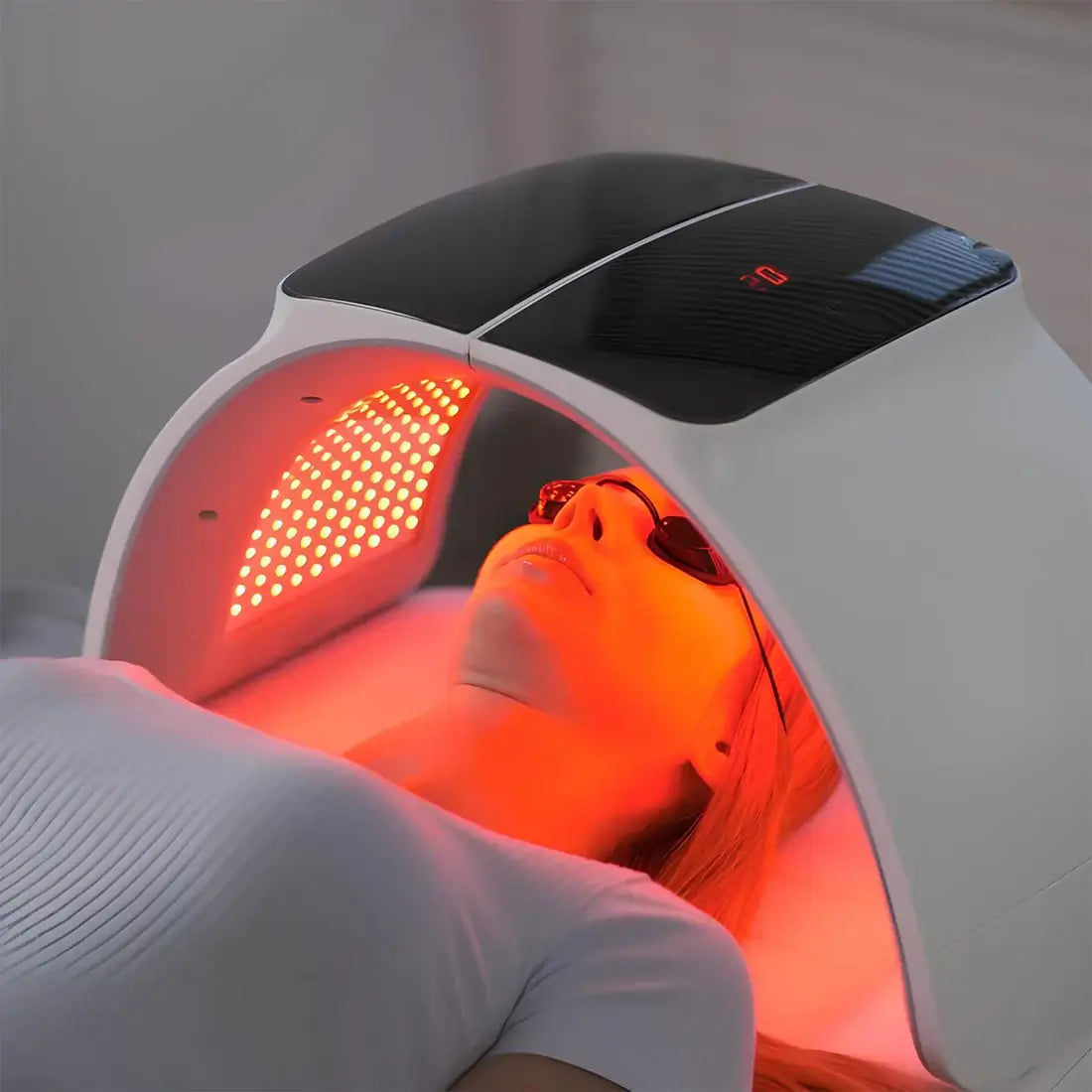 LED Light Therapy Machine Showing Red
