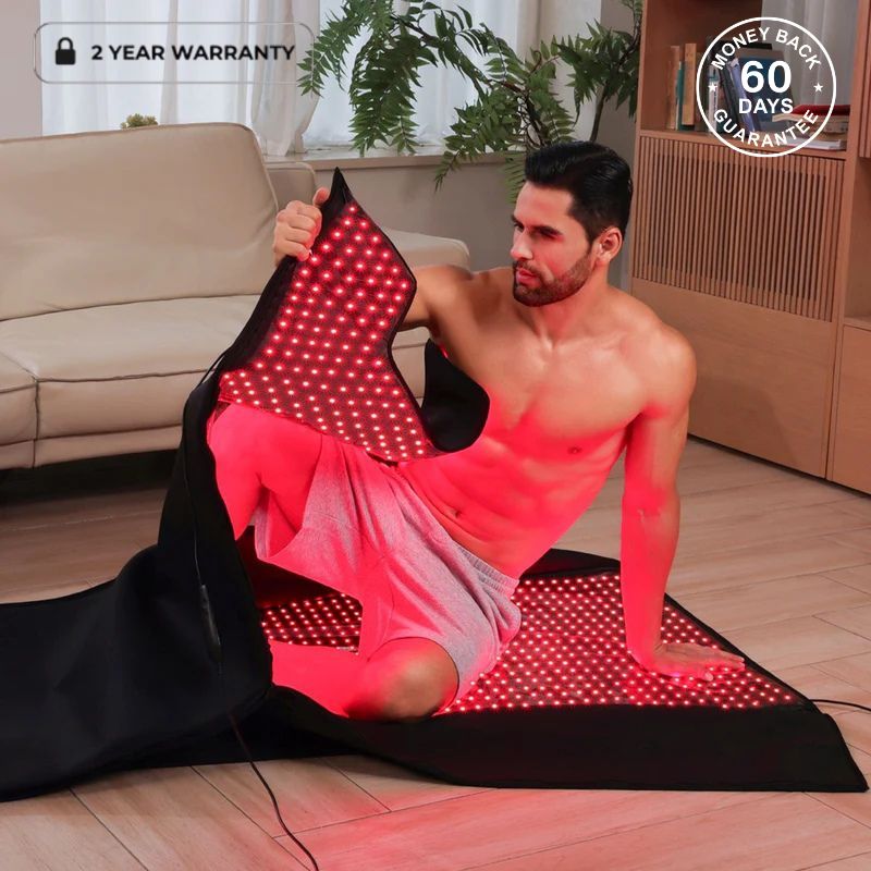 Man Laying Inside Red Light Therapy Bed