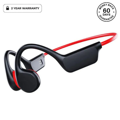 Waterproof Earbuds For Swimming In Black And Red