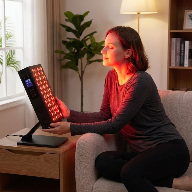 Woman_holding_red_light_panel_while_facing_towards_it