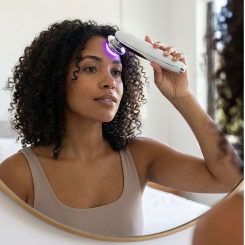 Woman_holding_rf_machine_up_to_her_face_at_her_forehead