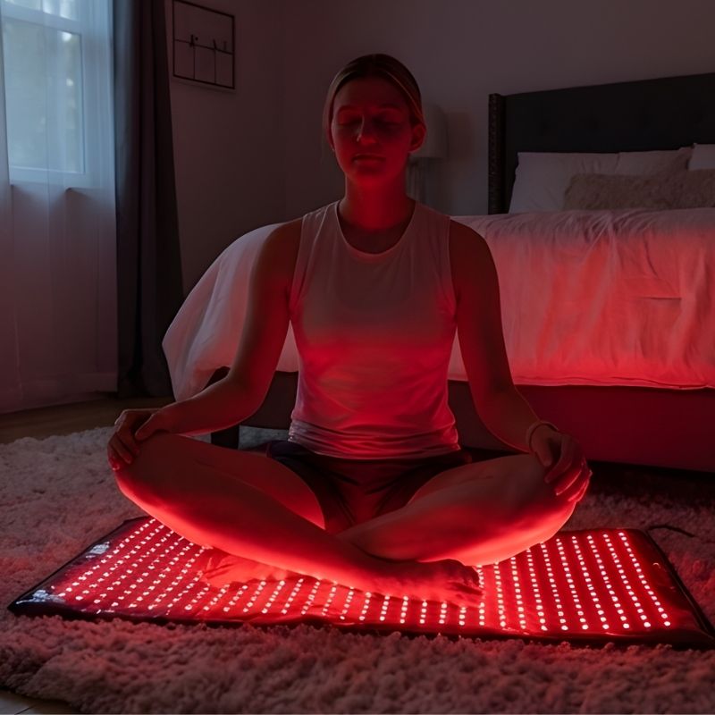 Woman_sitting_on_red_light_therapy_wrap