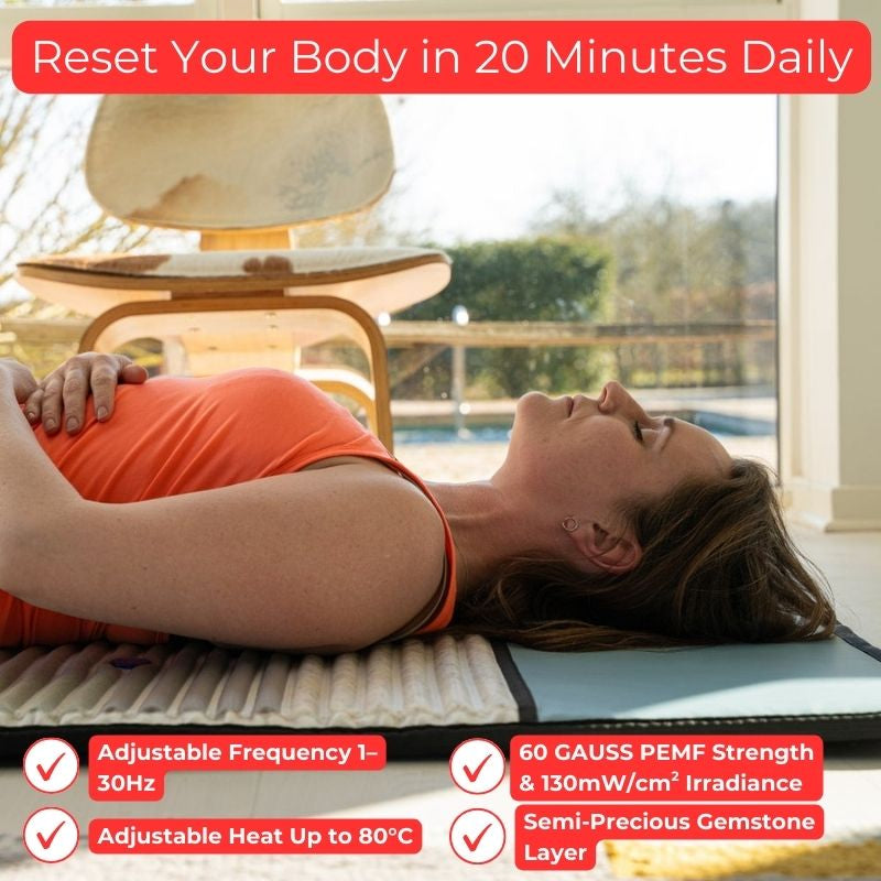 close_up_of_woman_laying_on_Full_Body_Pemf_Mat