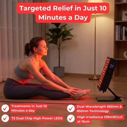 features of desktop red light therapy panel in black