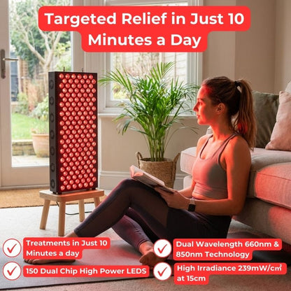 features_of_mid_size_red_light_therapy_panel_in_black