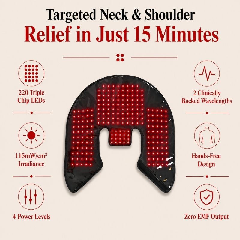 key features of the neck and shoulder red light wrap