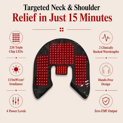 key features of the neck and shoulder red light wrap