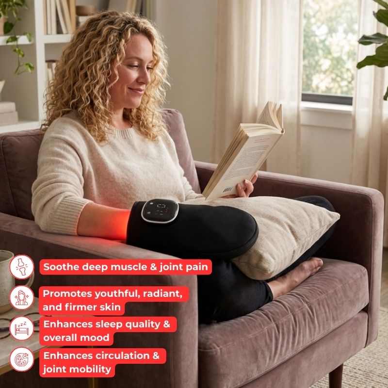 woman_reading_while_using_red_light_therapy_for_hands
