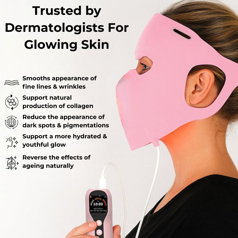 woman_wearing_pink_led_light_therapy_machine_while_holding_controller