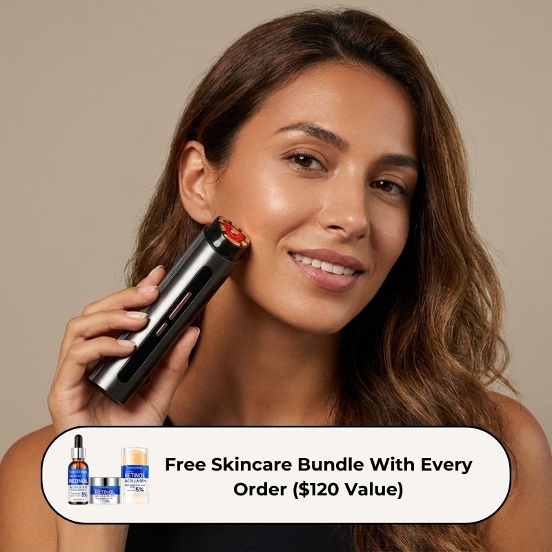 womanholdingradiofrequencydevicetofacewithoffer