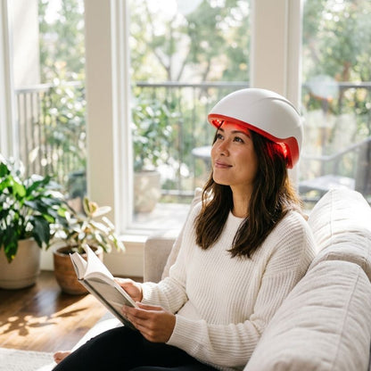 womanlookingupwhilewearing352laserhelmet
